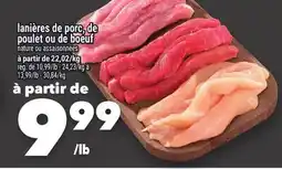 Marche Ami lanières de porc, de poulet ou de bœuf nature ou assaisonnées offer