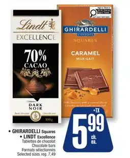 Jean Coutu GHIRARDELLI Squares LINDT Excellence Chocolate bars offer