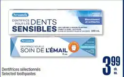 Jean Coutu PERSONNELLE Selected toothpastes offer