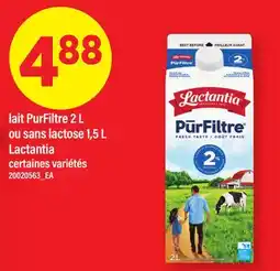 Maxi LAIT PURFILTRE, 2 L OU SANS LACTOSE, 1,5 L LACTANTIA offer