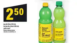 Maxi JUS DE LIME, 445 ML OU JUS DE CITRON, 946 ML SANS NOM | LIME OR LEMON JUICE offer