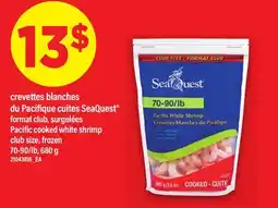 Maxi CREVETTES BLANCHES DU PACIFIQUE CUITES SEAQUEST | PACIFIC COOKED WHITE SHRIMP, 70-90/LB offer