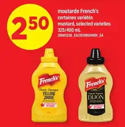 Maxi MOUTARDE FRENCH'S | MUSTARD, 325/400 ML offer