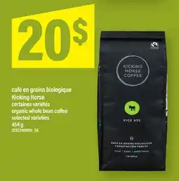 Maxi CAFÉ EN GRAINS BIOLOGIQUE KICKING HORSE | ORGANIC WHOLE BEAN COFFEE offer