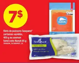 Maxi FILETS DE POISSONS SEAQUEST , 400 G OU SAUMON FUMÉ COHO NANUK, 85 G offer