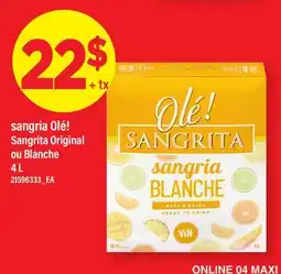 Maxi SANGRIA OLÉ! SANGRITA ORIGINAL OU BLANCHE offer