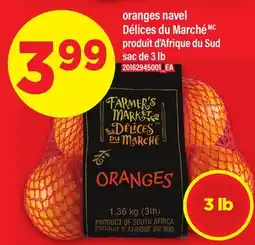 Maxi ORANGES NAVEL DÉLICES DU MARCHÉ, SAC DE 3 LB offer