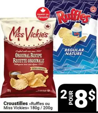 Pasquier Croustilles Ruffles ou Miss Vickies offer