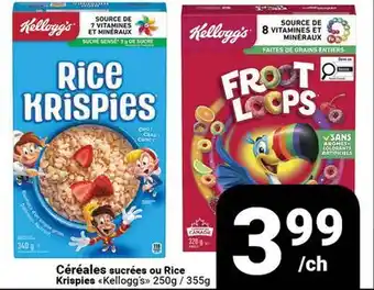 Pasquier Céréales sucrées ou Rice Krispies Kellogg's offer