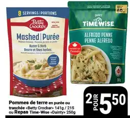 Pasquier Pommes de terre en purée ou tranchée Betty Crocker 141g / 215 ou Repas Time-Wise Dainty 250g offer