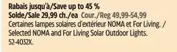 Canadian Tire Selected NOMA and For Living Solar Outdoor Lights offer
