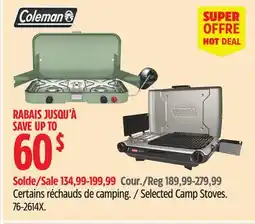 Canadian Tire Selected Coleman Camp Stoves offer