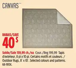 Canadian Tire CANVAS Outdoor Rugs offer