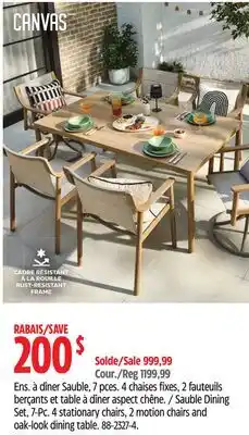 Canadian Tire CANVAS Sauble Dining Set offer