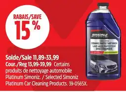 Canadian Tire SIMONIZ Selected Simoniz Platinum Car Cleaning Products offer