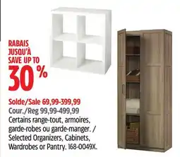 Canadian Tire Selected Organizers, Cabinets, Wardrobes or Pantry offer