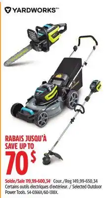 Canadian Tire Selected Yardworks Outdoor Power Tools offer