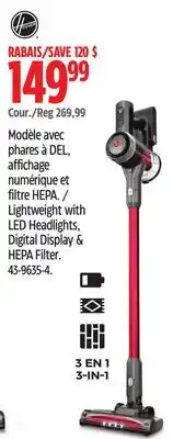 Canadian Tire Lightweight with LED Headlights, Digital Display & HEPA Filter offer