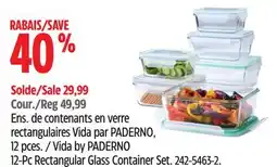 Canadian Tire Vida by PADERNO 12-Pc Rectangular Glass Container Set offer