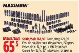 Canadian Tire MAXIMUM 150-Pc Impact Socket Set offer