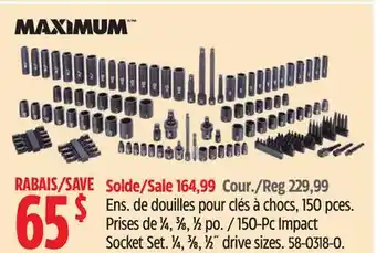 Canadian Tire MAXIMUM 150-Pc Impact Socket Set offer