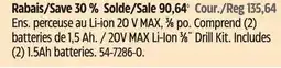 Canadian Tire Black + Decker 20V MAX Li-Ion 3⁄8˝ Drill Kit offer