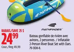 Canadian Tire Inflatable 2-Person River Boat Set with Oars offer