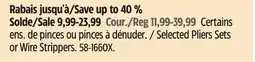 Canadian Tire Mastercraft Selected Pliers Sets or Wire Strippers offer