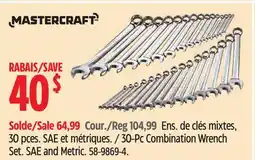 Canadian Tire Mastercraft 30-Pc Combination Wrench Set offer