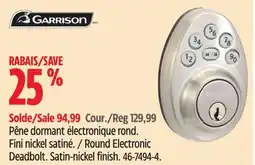 Canadian Tire Garrison Round Electronic Deadbolt offer