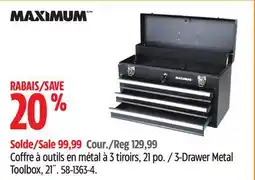 Canadian Tire 3-Drawer Metal Toolbox, 21˝ offer