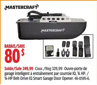 Canadian Tire Mastercraft 3⁄4-HP Belt-Drive IQ Smart Garage Door Opener offer