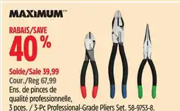 Canadian Tire MAXIMUM 3-Pc Professional-Grade Pliers Set offer