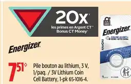 Canadian Tire Energizer 3V Lithium Coin Cell Battery, 1-pk offer