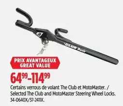 Canadian Tire Selected The Club and MotoMaster Steering Wheel Locks offer