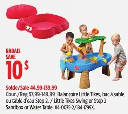 Canadian Tire Little Tikes Swing or Step 2 Sandbox or Water Table offer