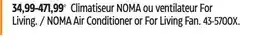 Canadian Tire NOMA Air Conditioner or For Living Fan offer