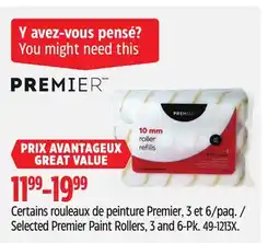 Canadian Tire Selected Premier Paint Rollers, 3 and 6-Pk offer