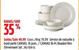 Canadian Tire CANVAS 16-Pc Beaded Rim Dinnerware Set offer