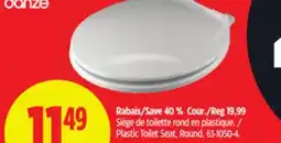 Canadian Tire DANZE Plastic Toilet Seat, Round offer
