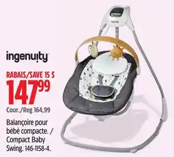 Canadian Tire Ingenuity Compact Baby Swing offer