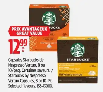 Canadian Tire Starbucks by Nespresso Vertuo Capsules offer