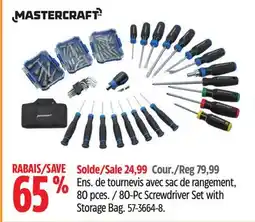 Canadian Tire Mastercraft 80-Pc Screwdriver Set with Storage Bag offer