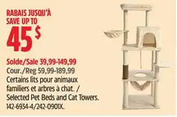 Canadian Tire Selected Pet Beds and Cat Towers offer