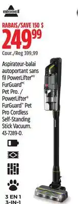 Canadian Tire BISSELL PowerLifter FurGuard Pet Pro Cordless Self-Standing Stick Vacuum offer