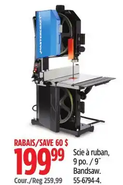 Canadian Tire Mastercraft 9˝ Bandsaw offer