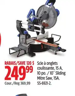 Canadian Tire MASTERCRAFT 10˝ Sliding Mitre Saw offer
