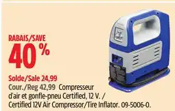 Canadian Tire Certified 12V Air Compressor/Tire Inflator offer