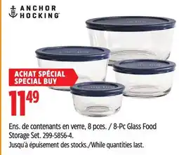 Canadian Tire ANCHOR HOCKING 8-Pc Glass Food Storage Set offer