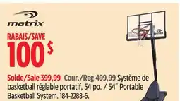 Canadian Tire Matrix 54 Portable Basketball System offer